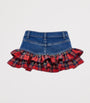 Denim Tartan-Ruffle Mini Skirt (3-36 Months) BLU STONE DENIM