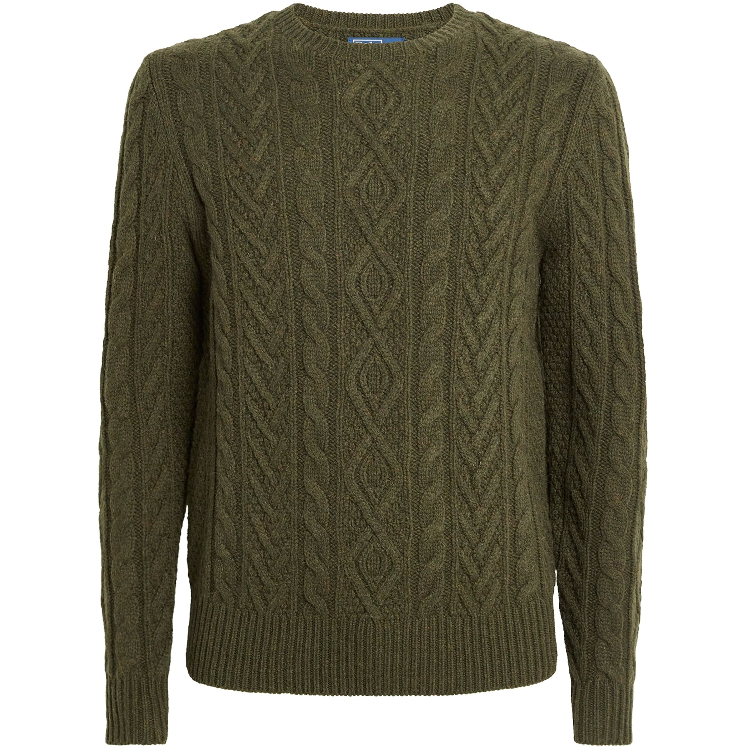 Polo Ralph Lauren Green Wool-Alpaca Cable-Knit Sweater