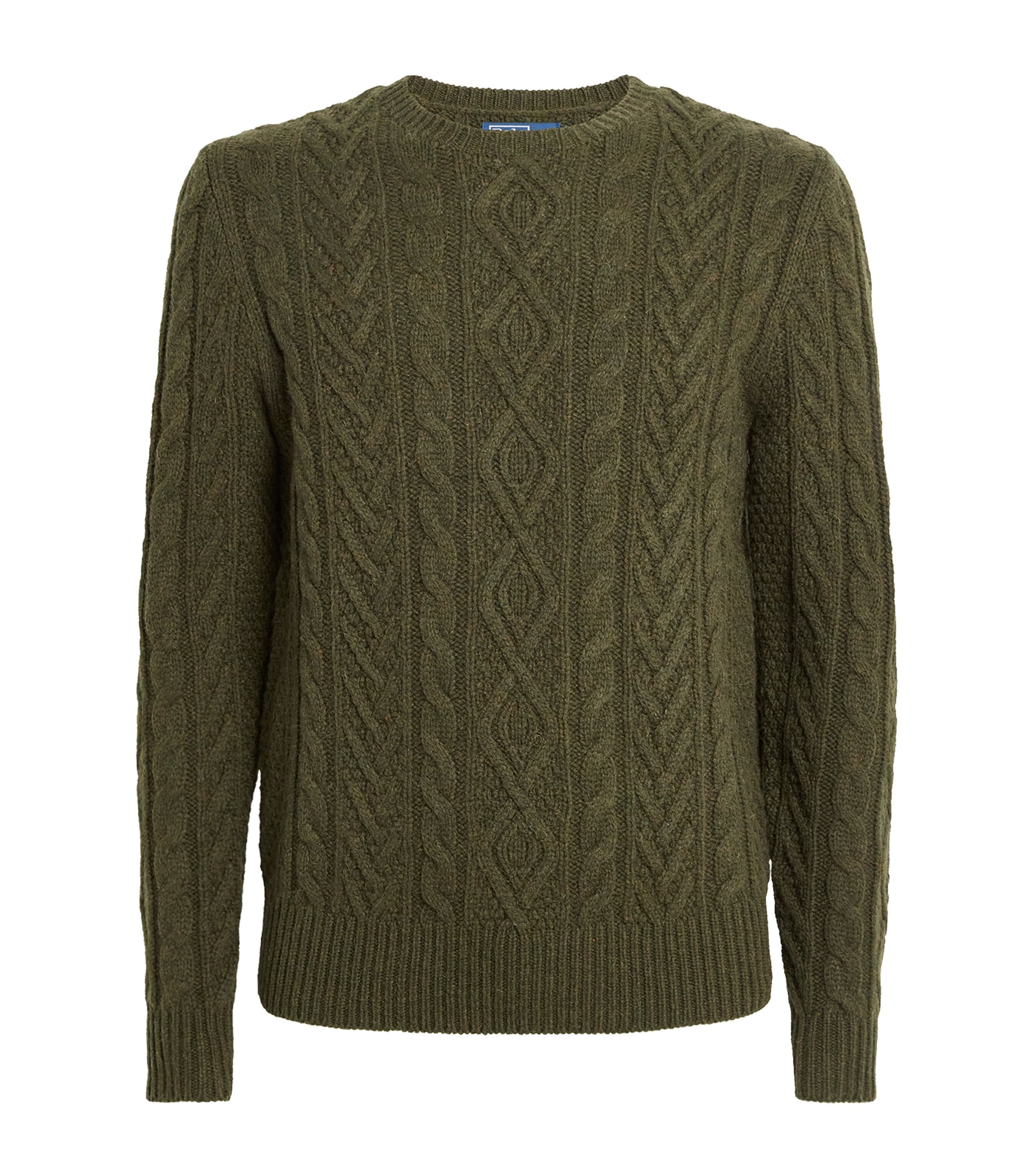 Polo Ralph Lauren Green Wool-Alpaca Cable-Knit Sweater