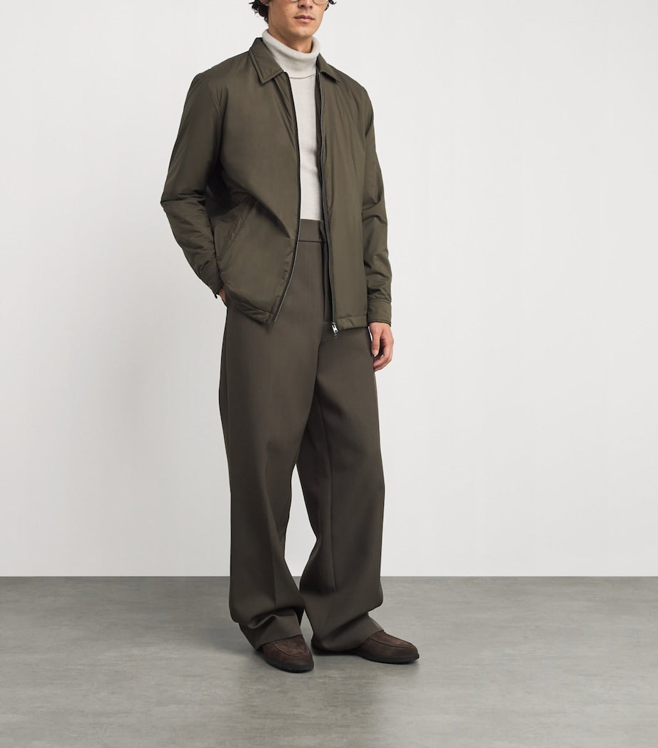 Green Water-Resistant Ecoage Bomber Jacket