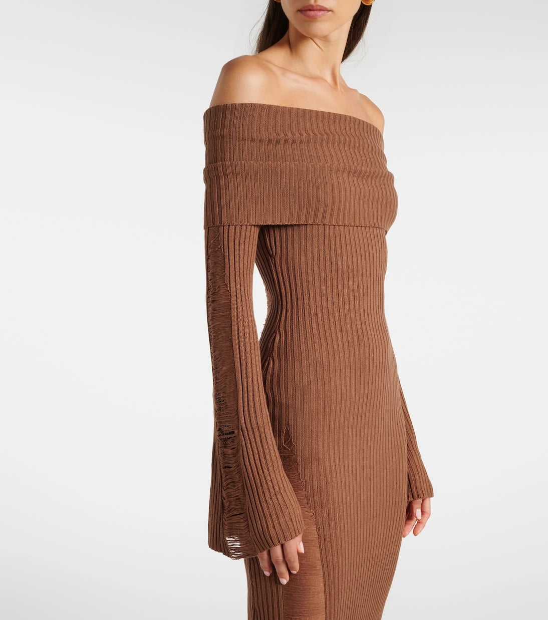 Aya Muse - Danica ribbed-knit silk-blend midi dress