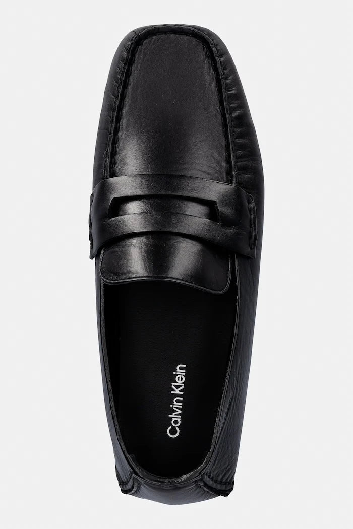 Calvin Klein мокасини дамски от кожа SQUARE DRIVER LTH