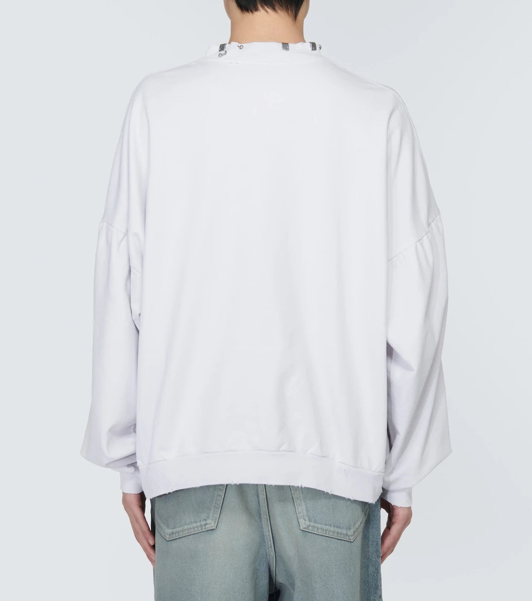 Balenciaga - سويت شيرت صوف مثقوب مستدير