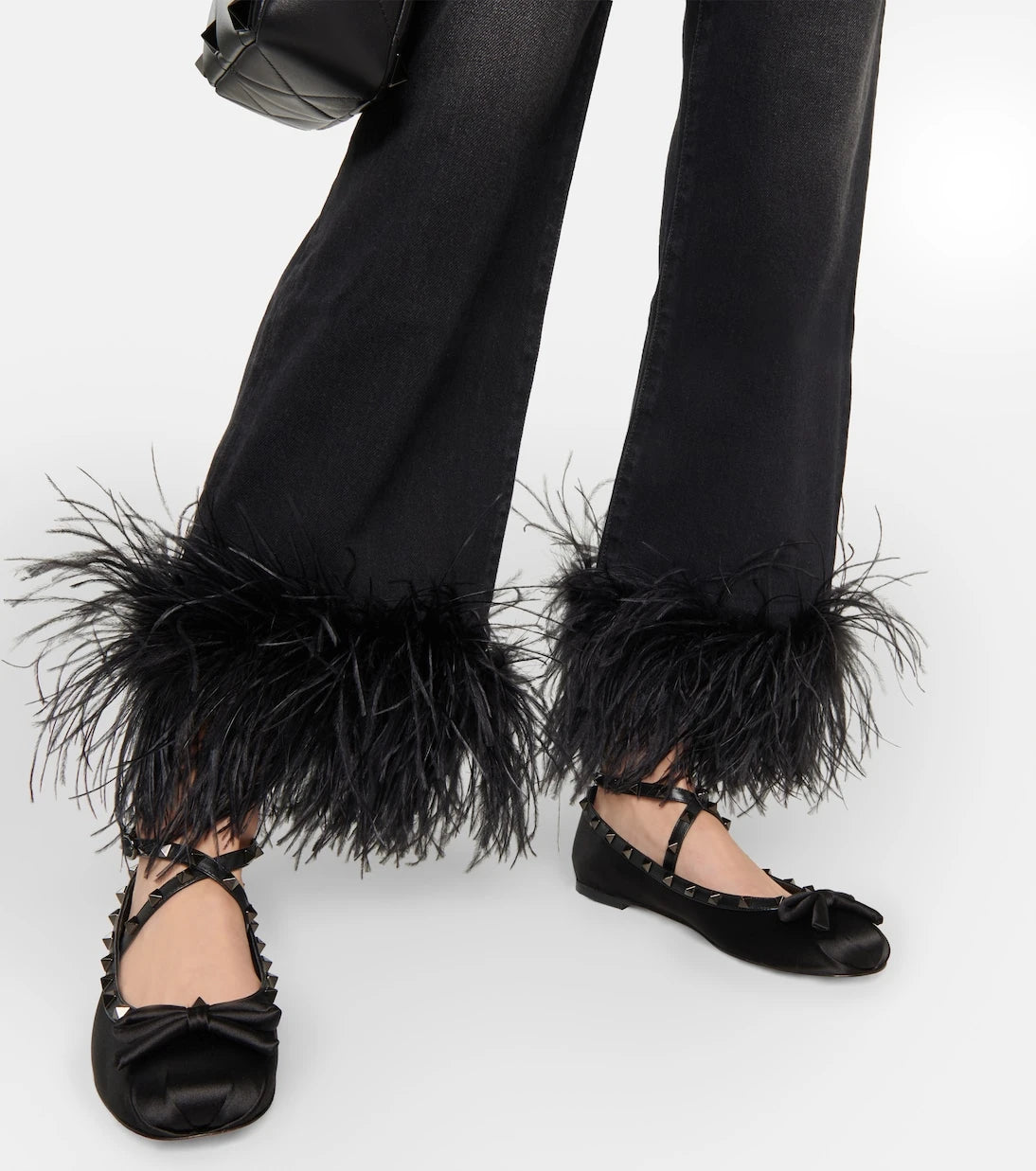 Valentino Garavani - Rockstud satin ballet flats