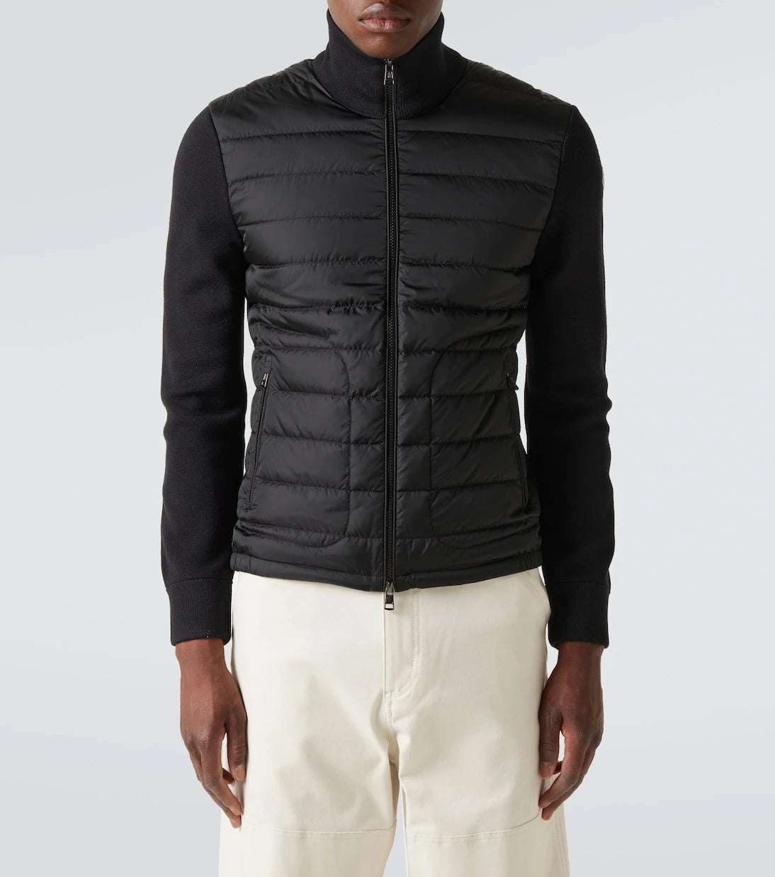 Moncler - Maglia down-paneled wool-blend jacket