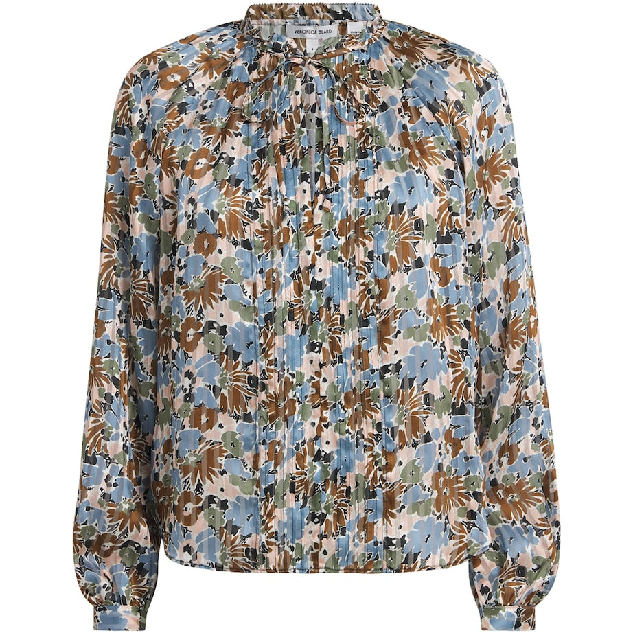 Veronica Beard Multi Silk Floral Linds Blouse