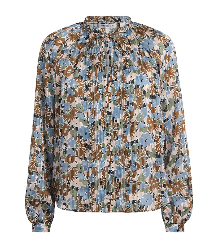 Veronica Beard Multi Silk Floral Linds Blouse