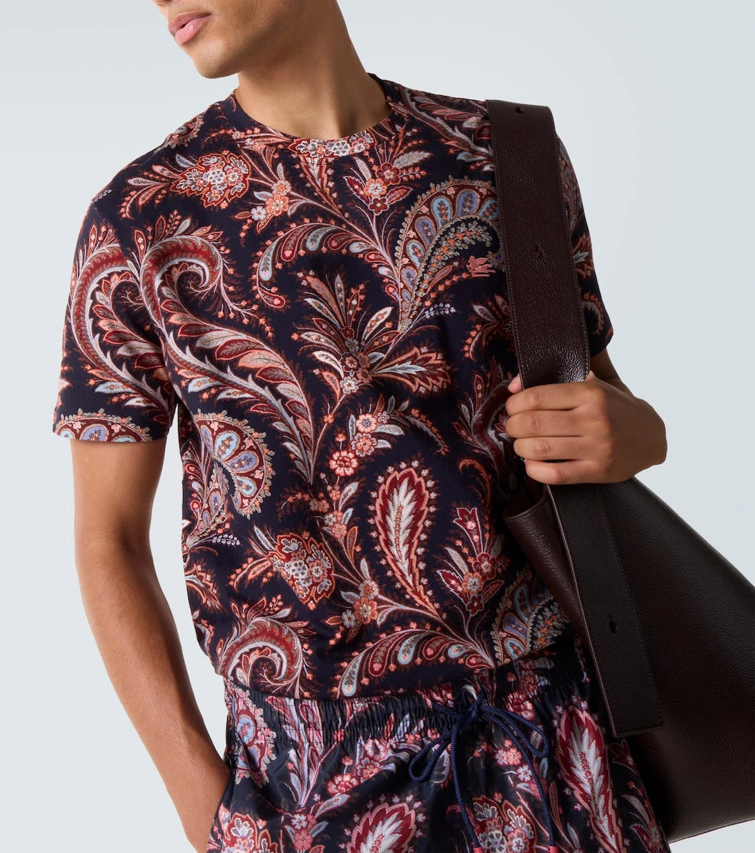 Etro - تي شيرت بيزلي من قطن الجيرسيه