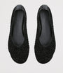 Crystal-Embellished Balla Mesh Ballet Flats BLACK