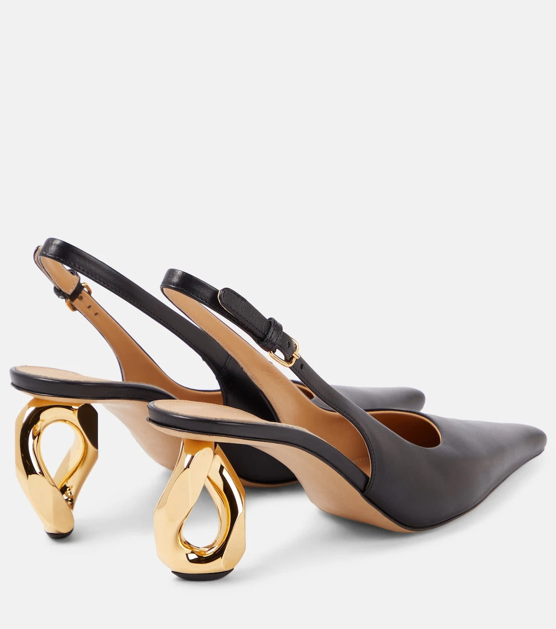 JW Anderson - Chain Heel leather slingback pumps