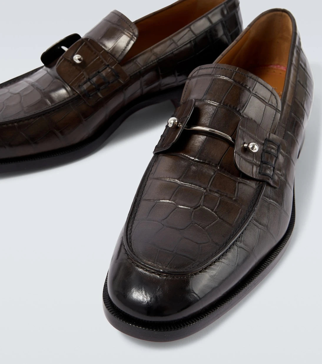 Christian Louboutin - Chambelimoc croc-effect leather loafers