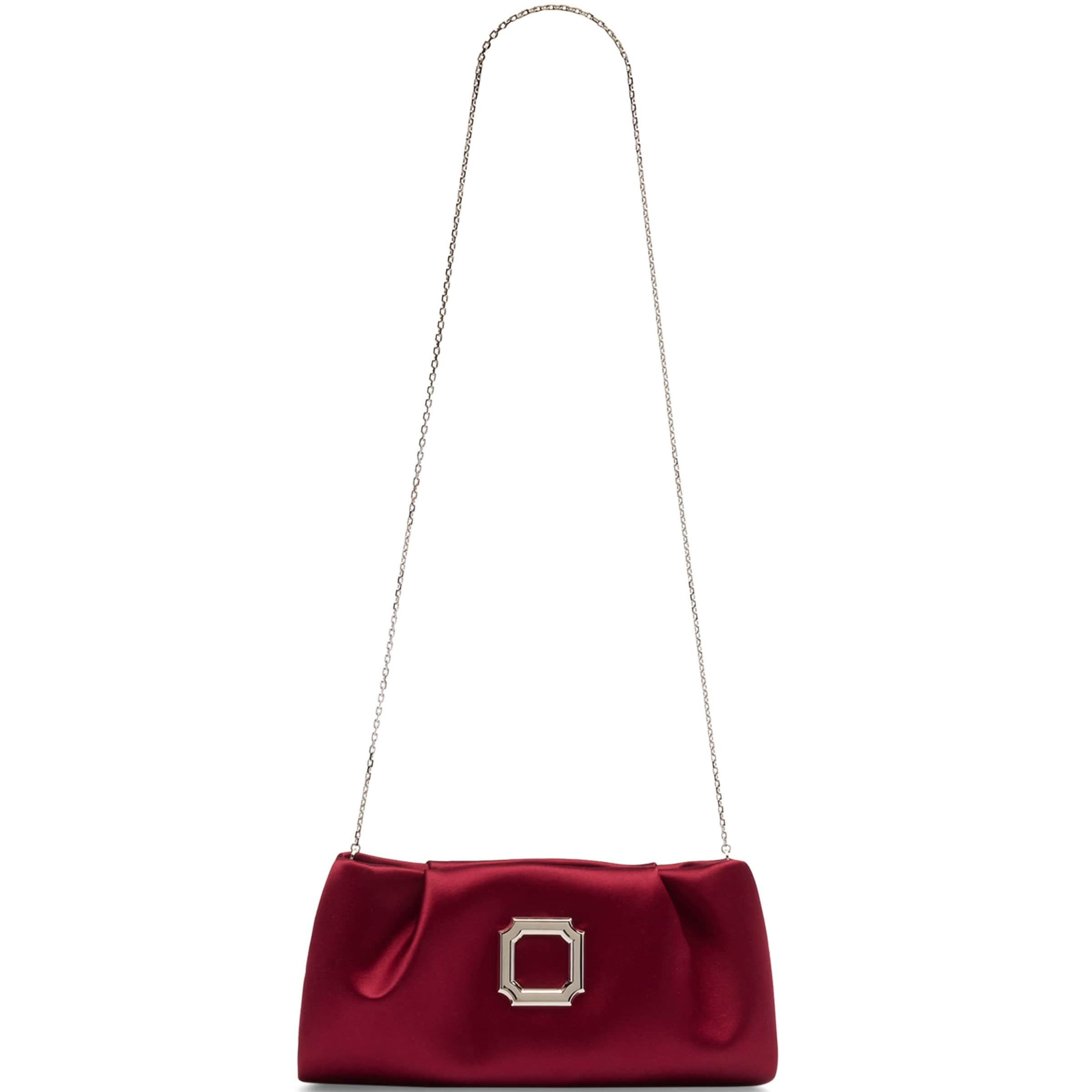 Malone Souliers Red Satin Vittoria Soft Clutch Bag