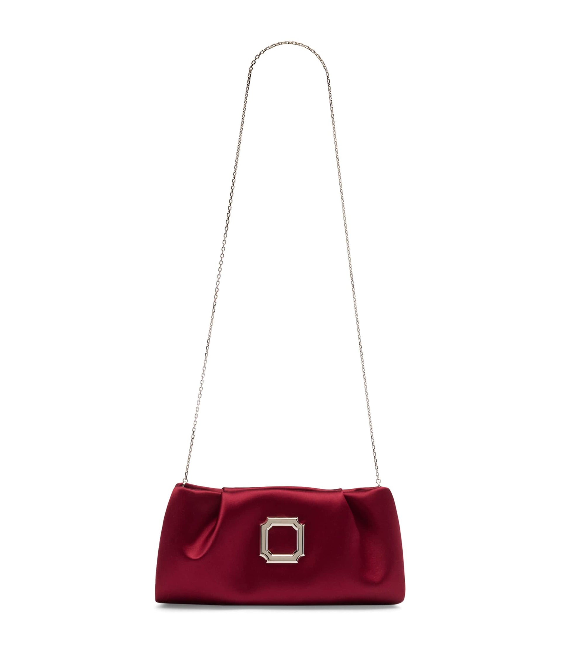 Malone Souliers Red Satin Vittoria Soft Clutch Bag