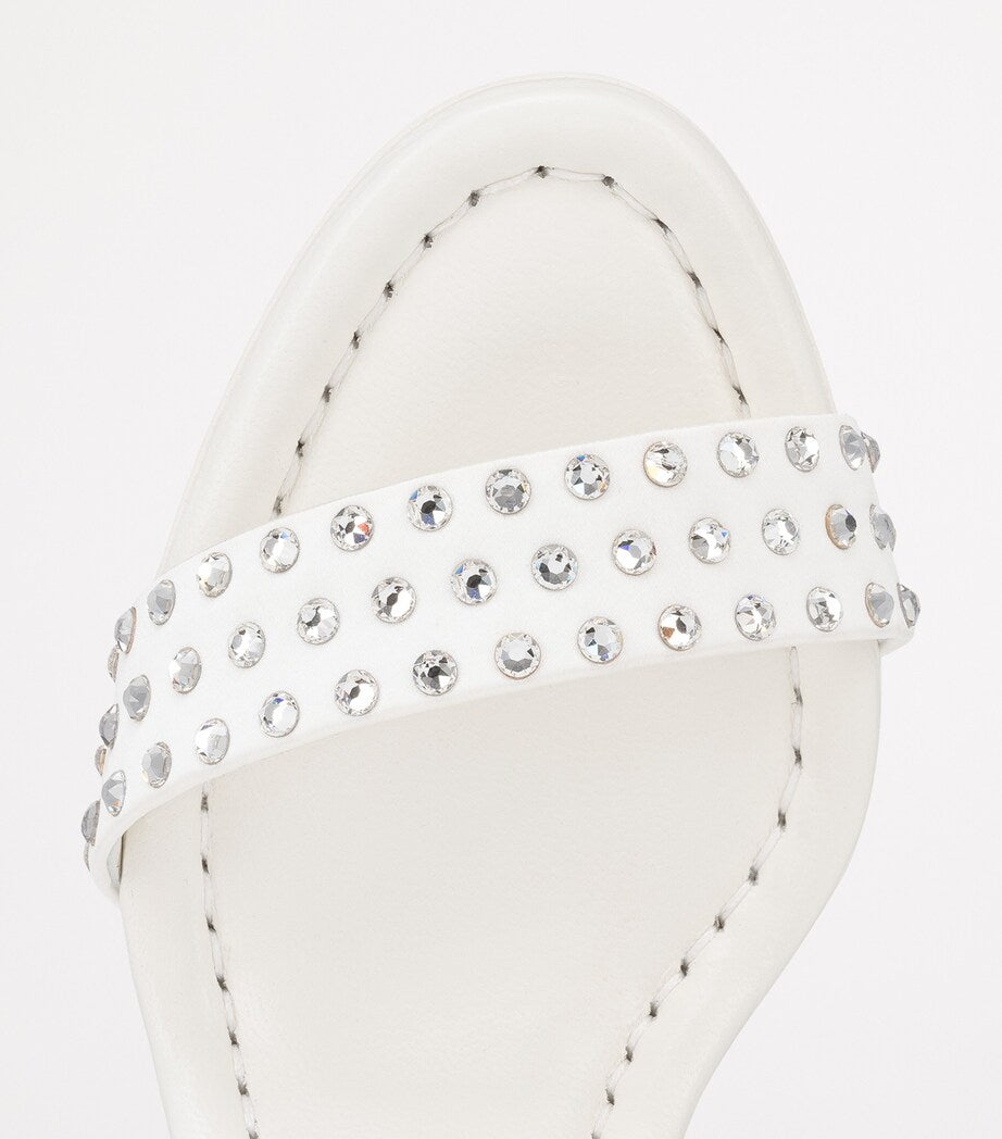 Christian Louboutin White Miss Jane Embellished Sandals 85