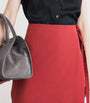 Red Wrap Midi Skirt