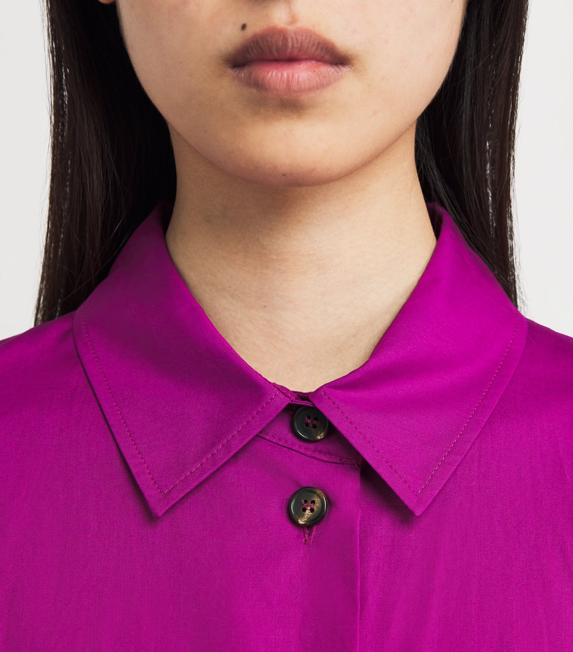 Max Mara Purple Cotton Midi Shirt Dress