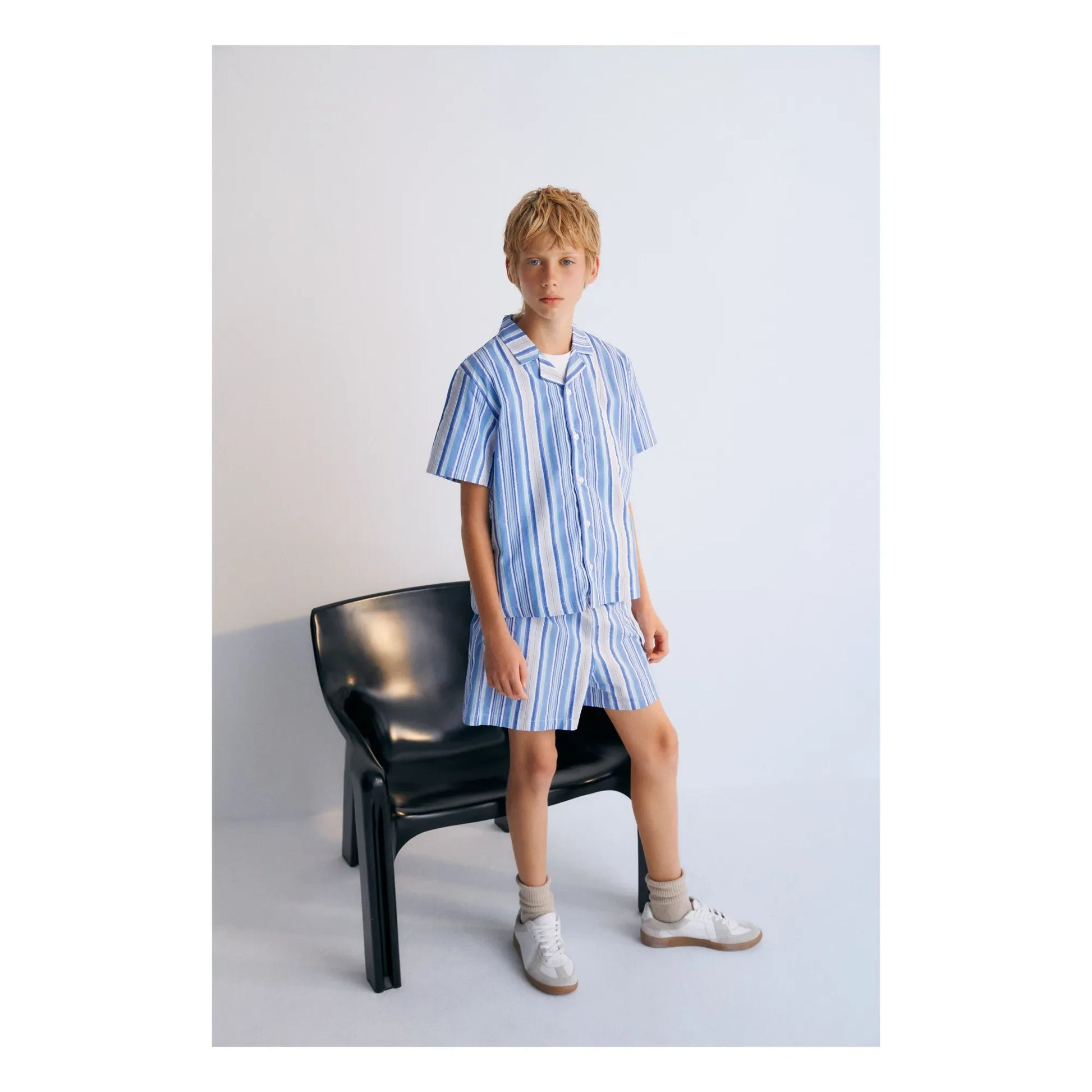 the new society - Tebas stripes shirt | Light blue