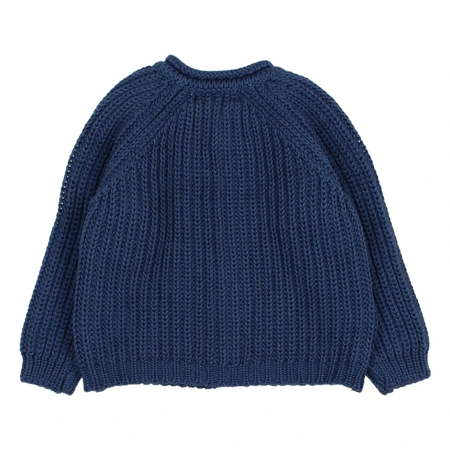 Búho - Côtes Perlées Organic Cotton Cardigan | Navy blue