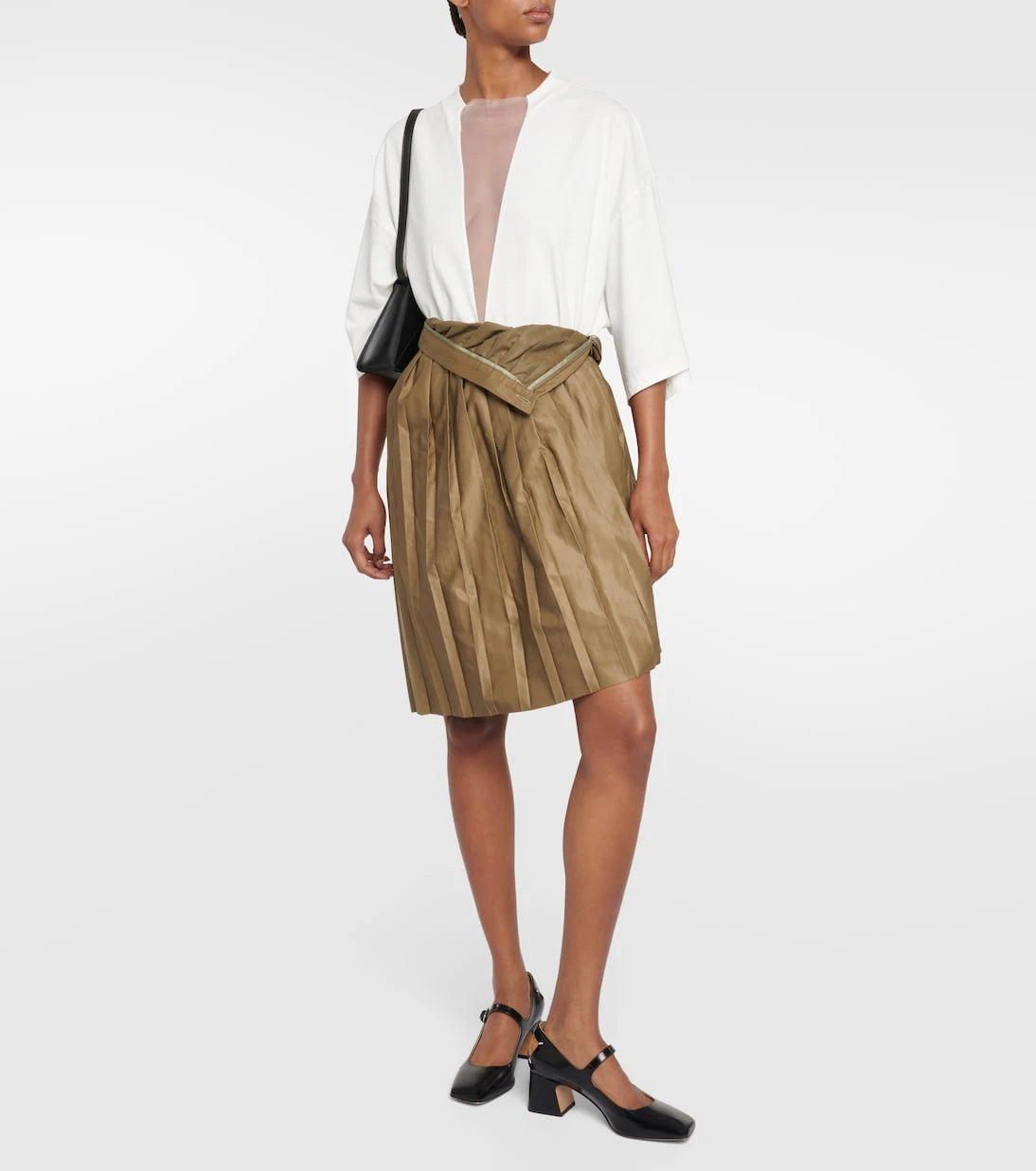MM6 Maison Margiela - Pleated asymmetric midi skirt