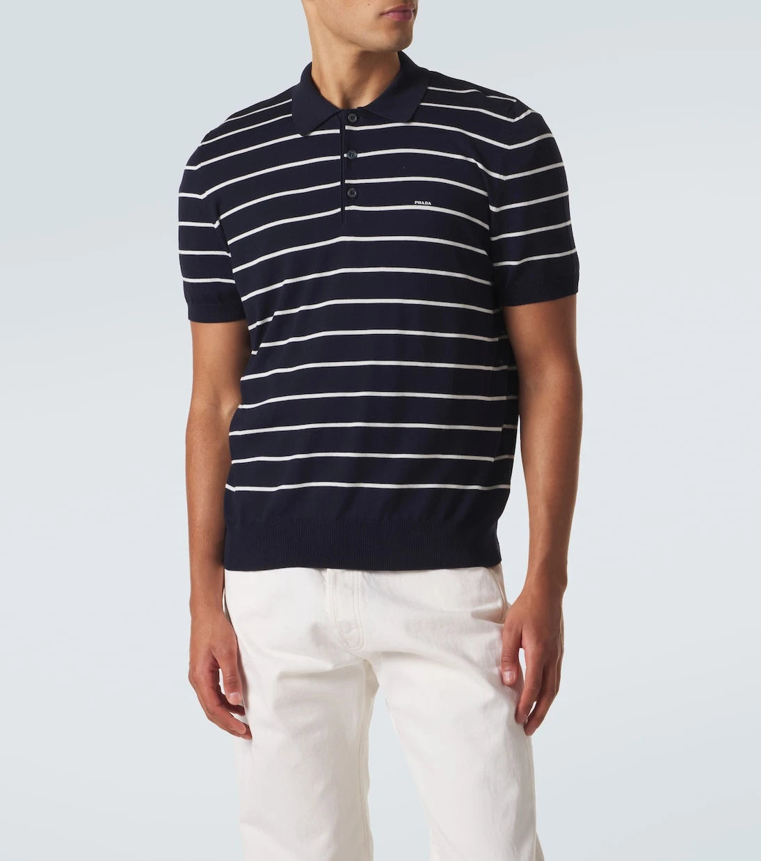 Prada - Striped cotton polo shirt