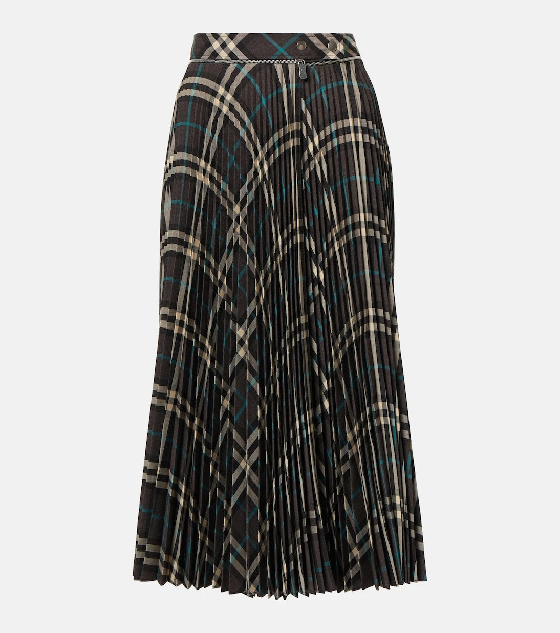 Burberry - Pleated checked midi skirt