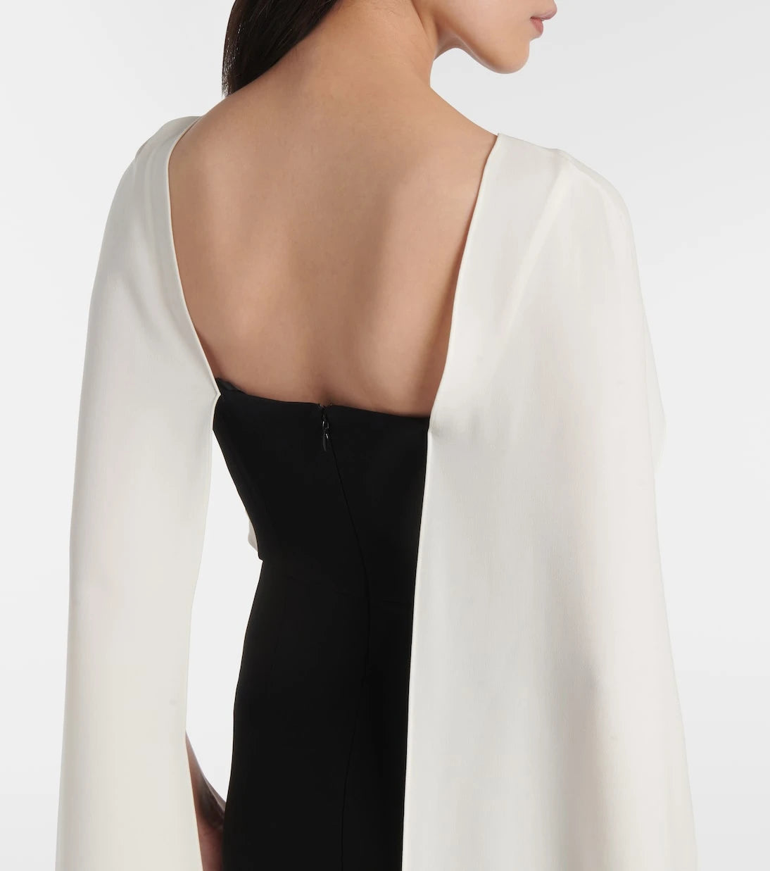Roland Mouret - Caped floral-appliqué cady gown