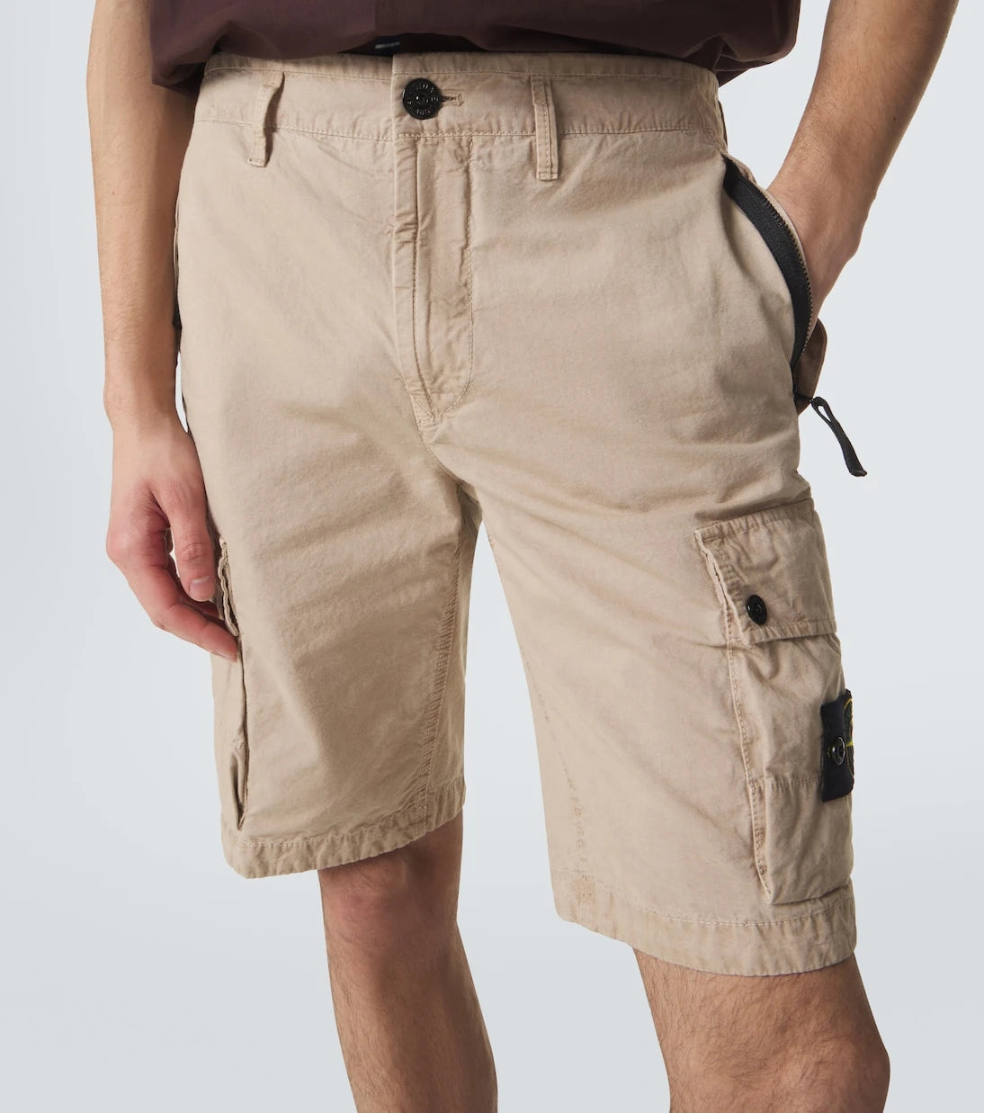 Stone Island - Compass cotton canvas shorts