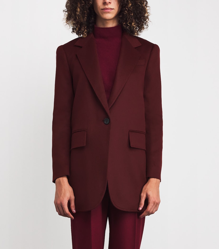 Red Camelwool Single-Breasted Blazer