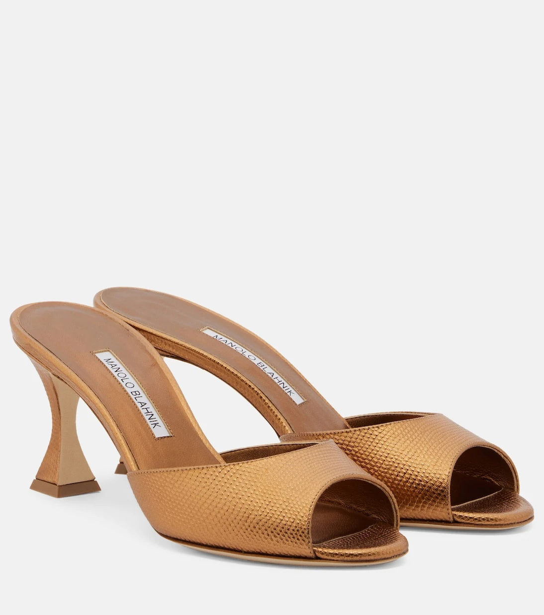 Manolo Blahnik - Jadaron metallic leather mules