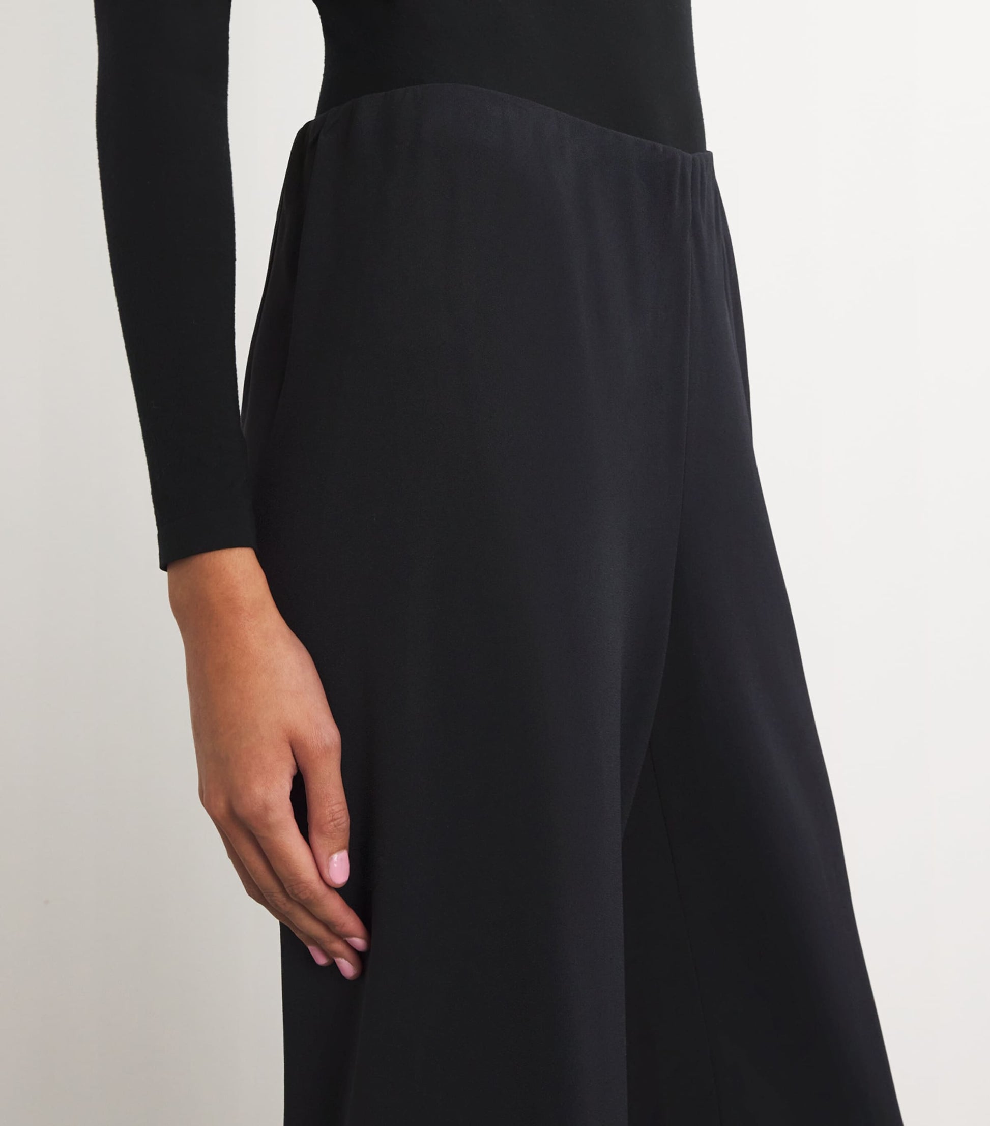 Vince Navy Crepe High-Waist Trousers