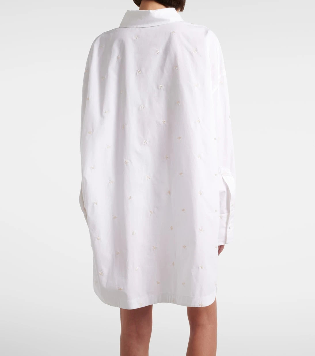 The Attico - Embroidered cotton-blend poplin shirt