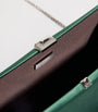 Rodo Green Satin Lally Clutch Bag