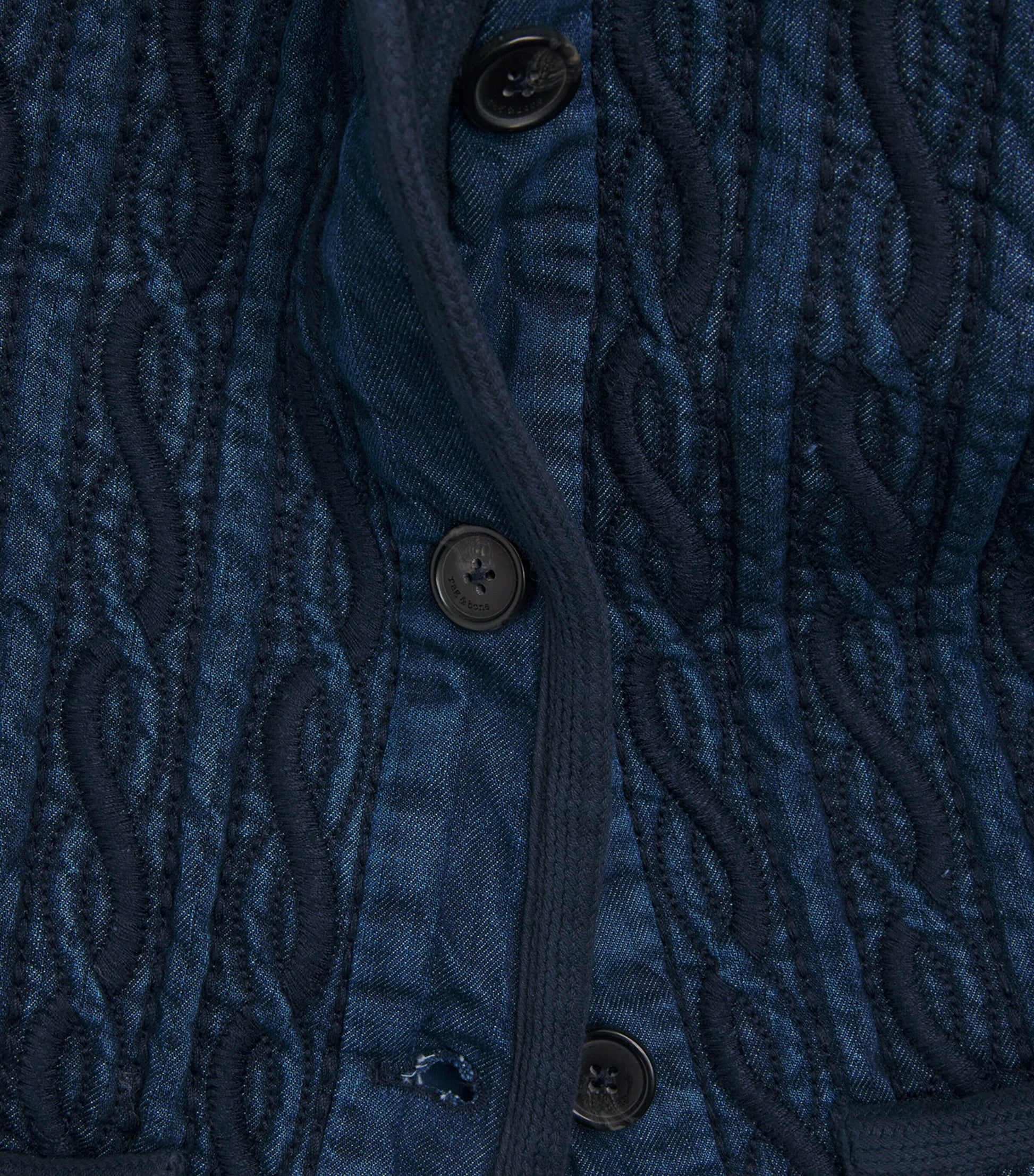 Rag & Bone White Quilted Carter Denim Jacket