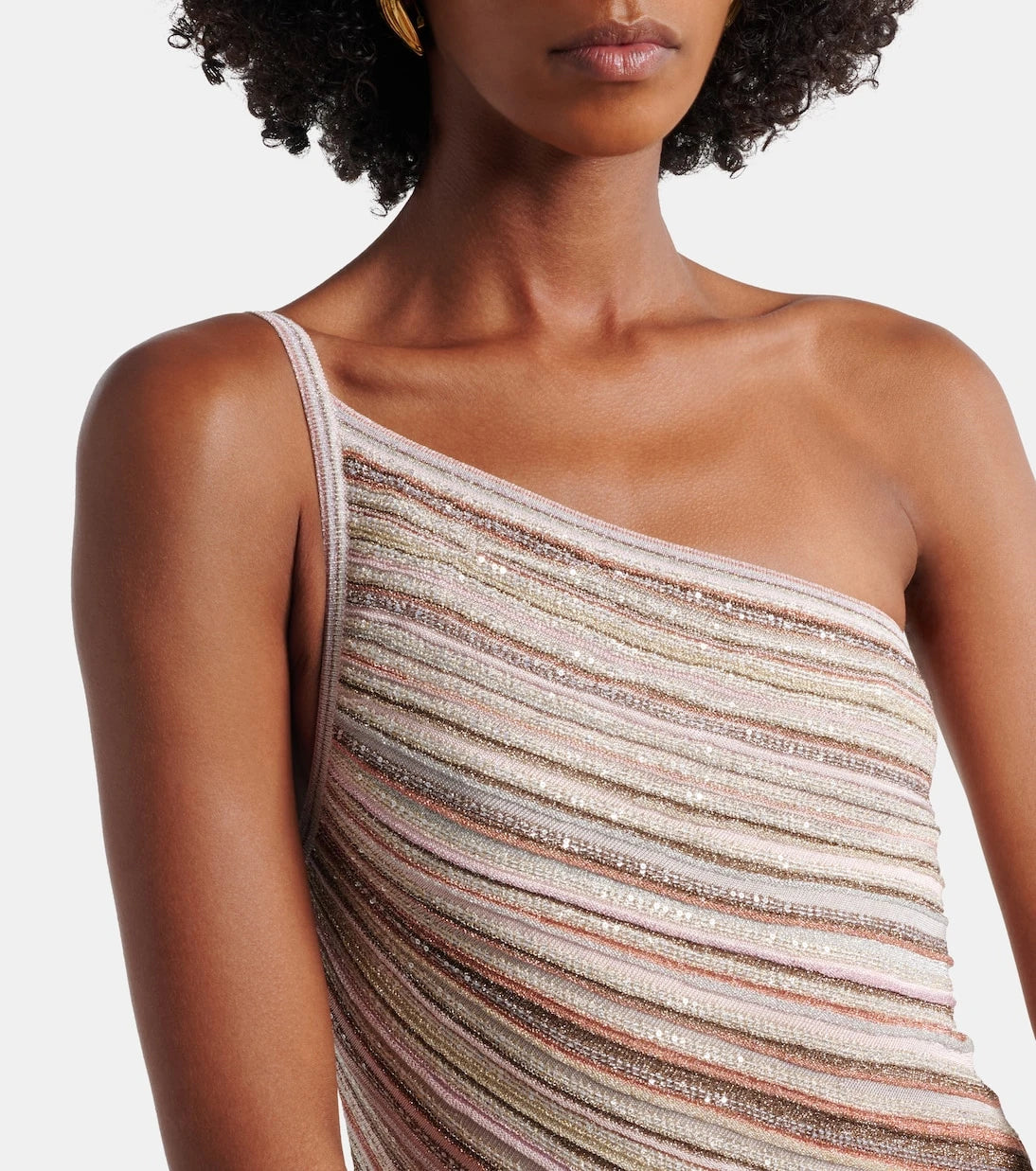 Missoni - Sequined one-shoulder lamé maxi dress