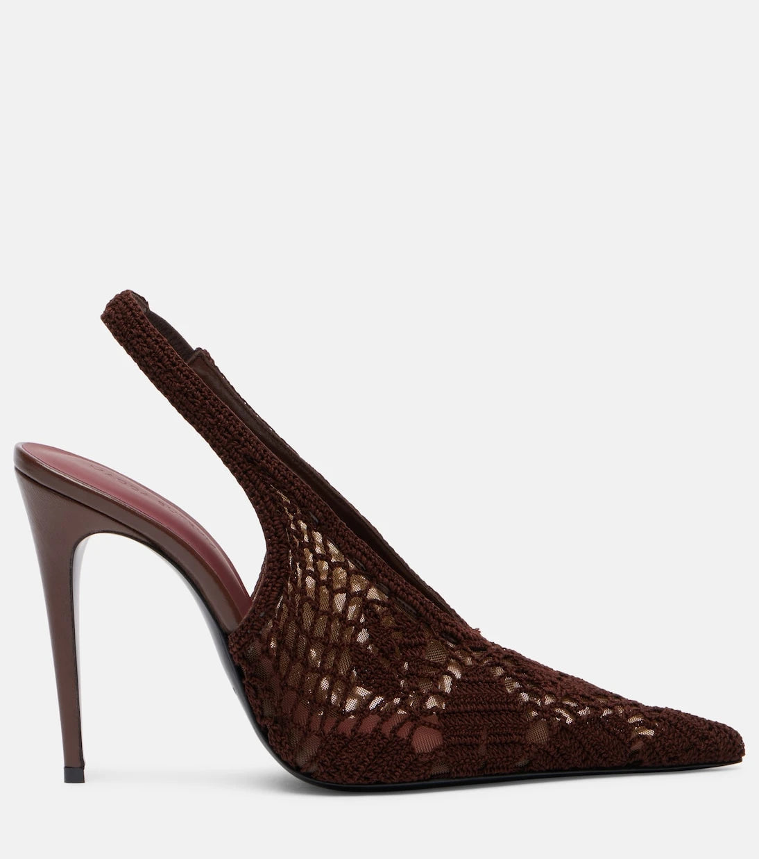 Magda Butrym - Crochet-trimmed leather slingback pumps