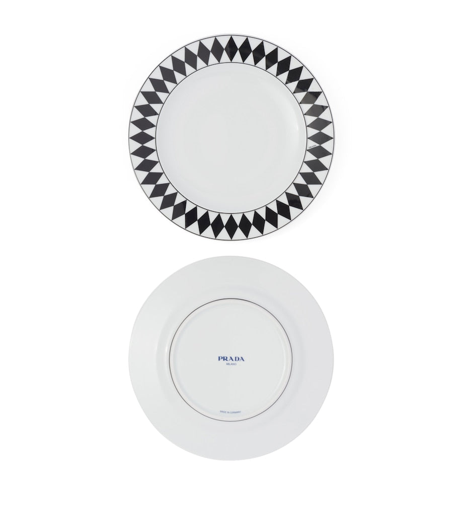 Prada Set of 2 Chequerboard Dinner Plates (25cm)