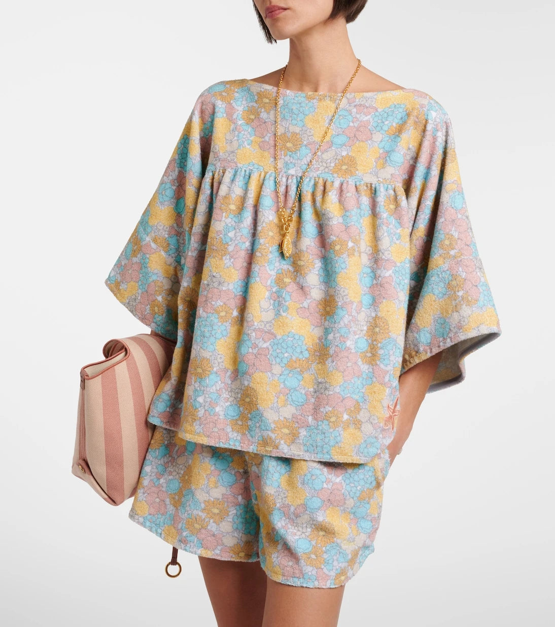 Chloé - Floral gathered cotton top
