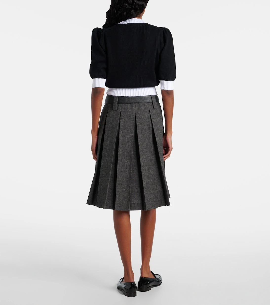 Prada - Waffle-knit cropped cotton sweater