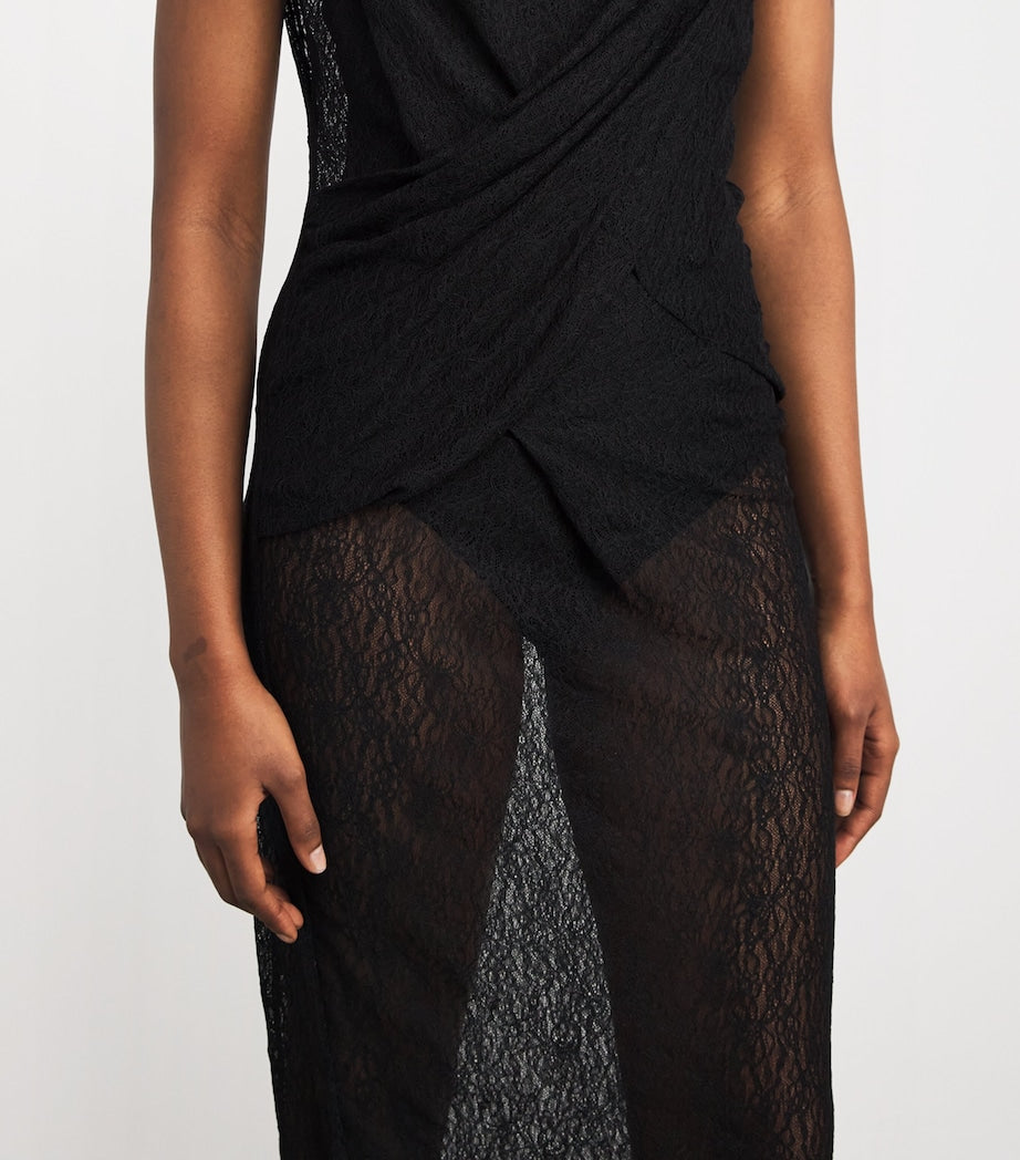 Lace Aperture Midi Dress