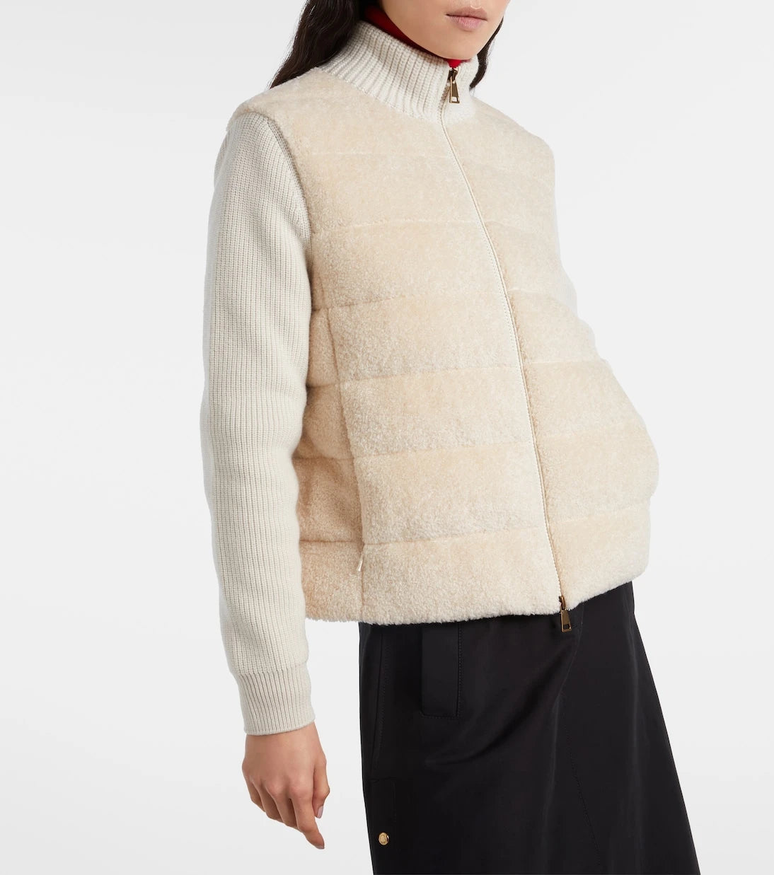 Moncler - Kuş tüyü panelli peluş hırka