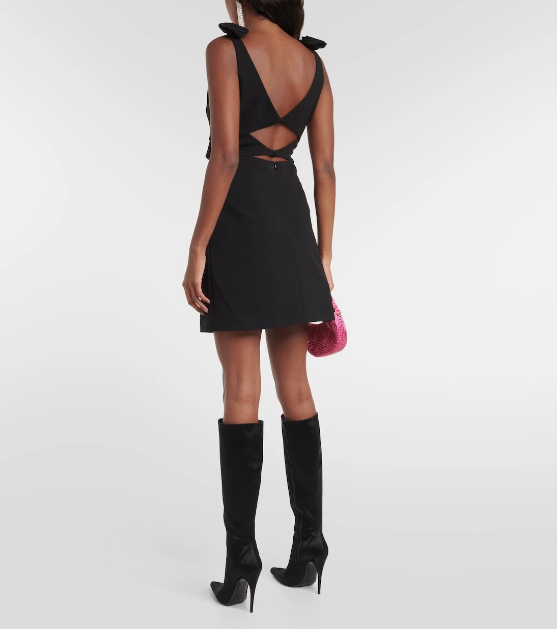Magda Butrym - Floral-appliqué cutout wool-blend minidress