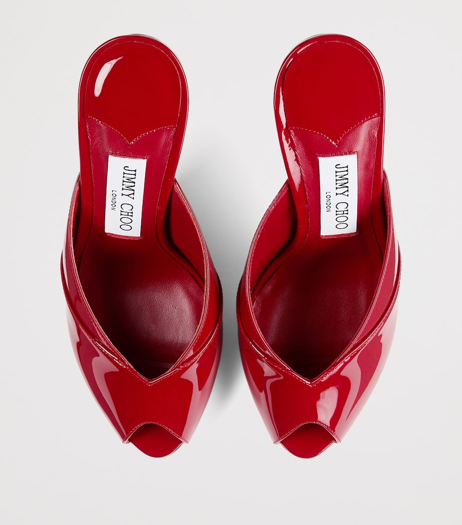 Jimmy Choo Red Brigitte 100 Patent Leather Mules