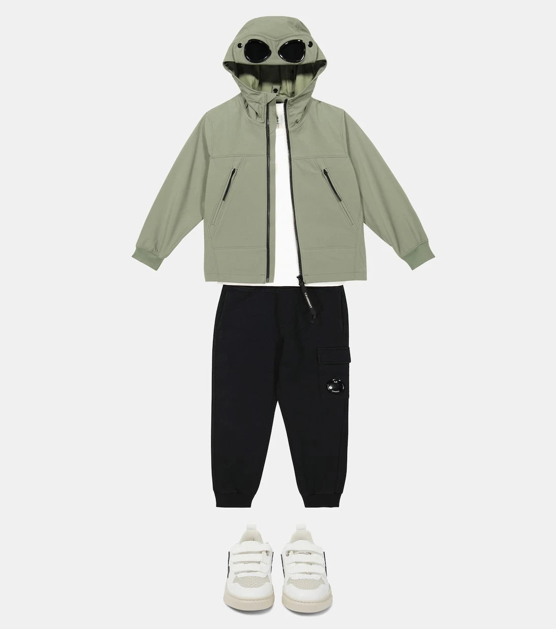 C.P. Company Kids - جاكيت C.P. Shell-R بغطاء رأس ونظارات واقية