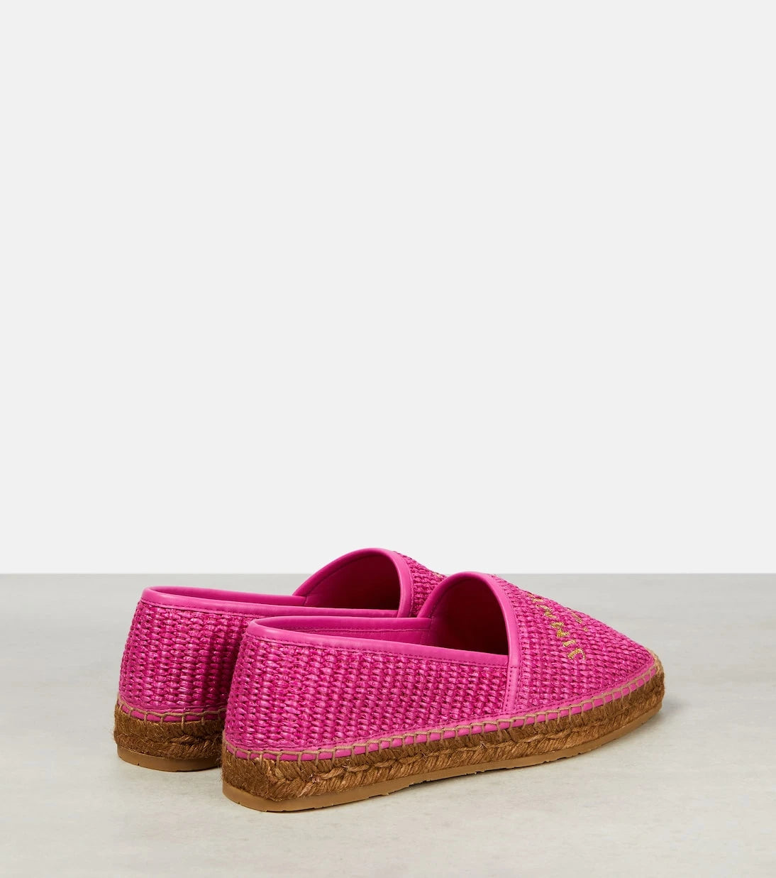 Jimmy Choo - Brie Flat logo raffia espadrilles