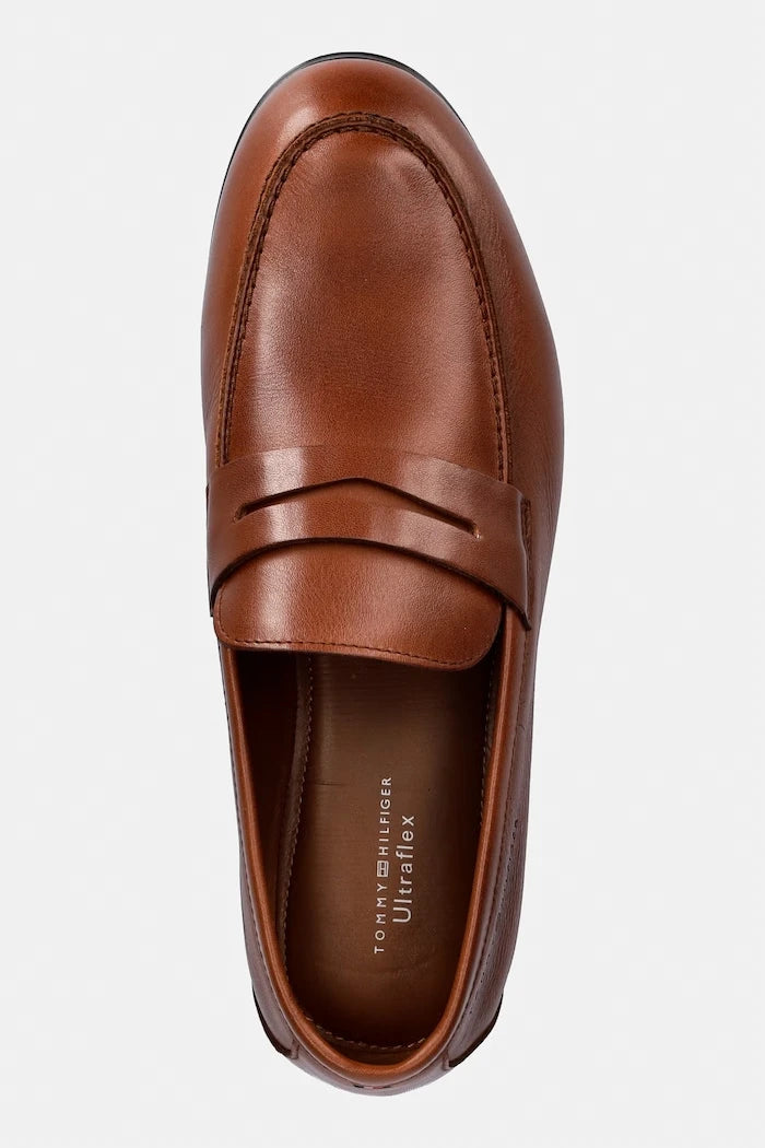 Tommy Hilfiger Erkek Deri FLEXIBLE SLIM LEATHER LOAFER Mokasen
