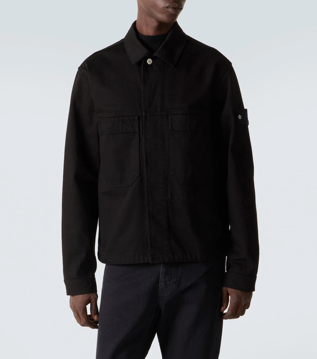 Stone Island - قميص اوفرشيرت من الدنيم طراز Compass