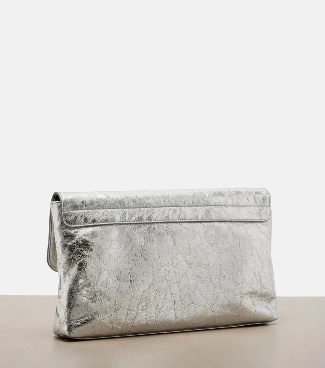 Balenciaga - Le City metallic leather clutch