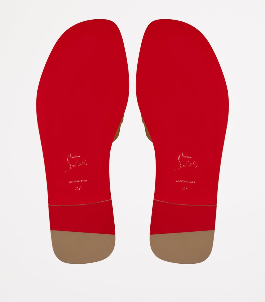 Christian Louboutin Brown Chambelimule Donna Calf Leather Mules