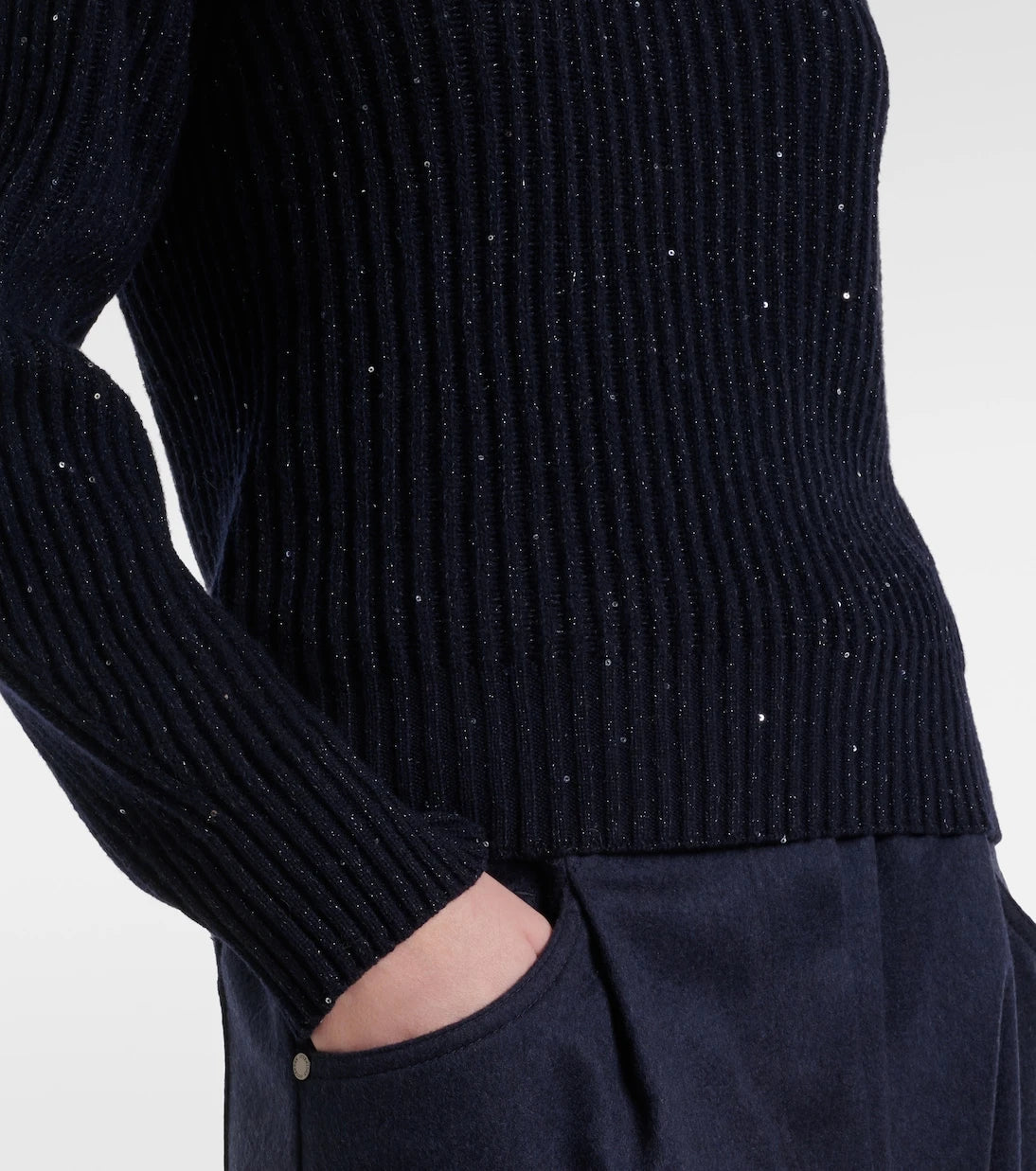 Brunello Cucinelli - Sequined cashmere and wool-blend sweater