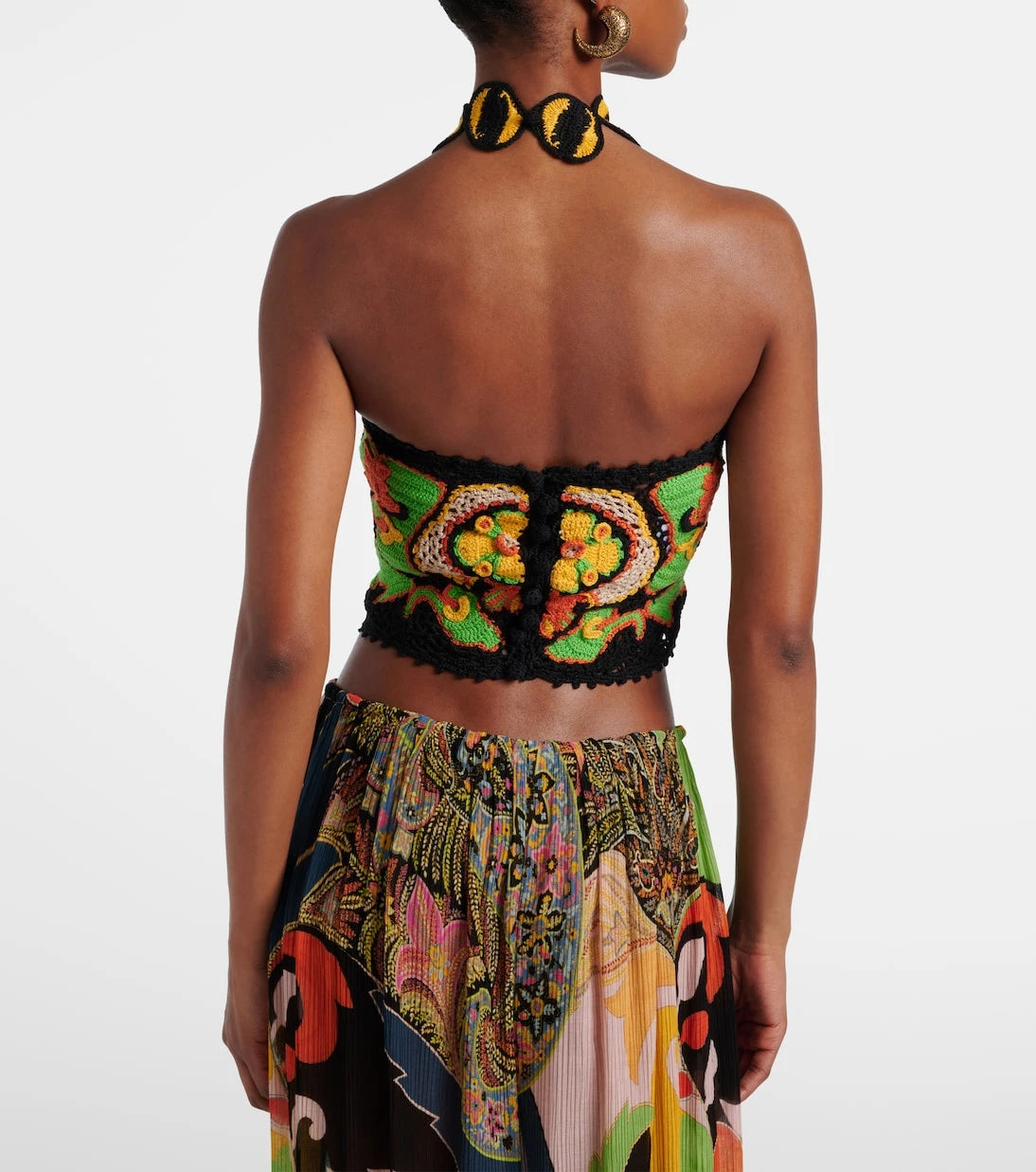 Etro - Floral crochet cotton crop top